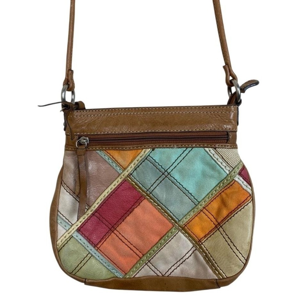 Fossil Vintage Patchwork Leather Boho Crossbody Sling Bag